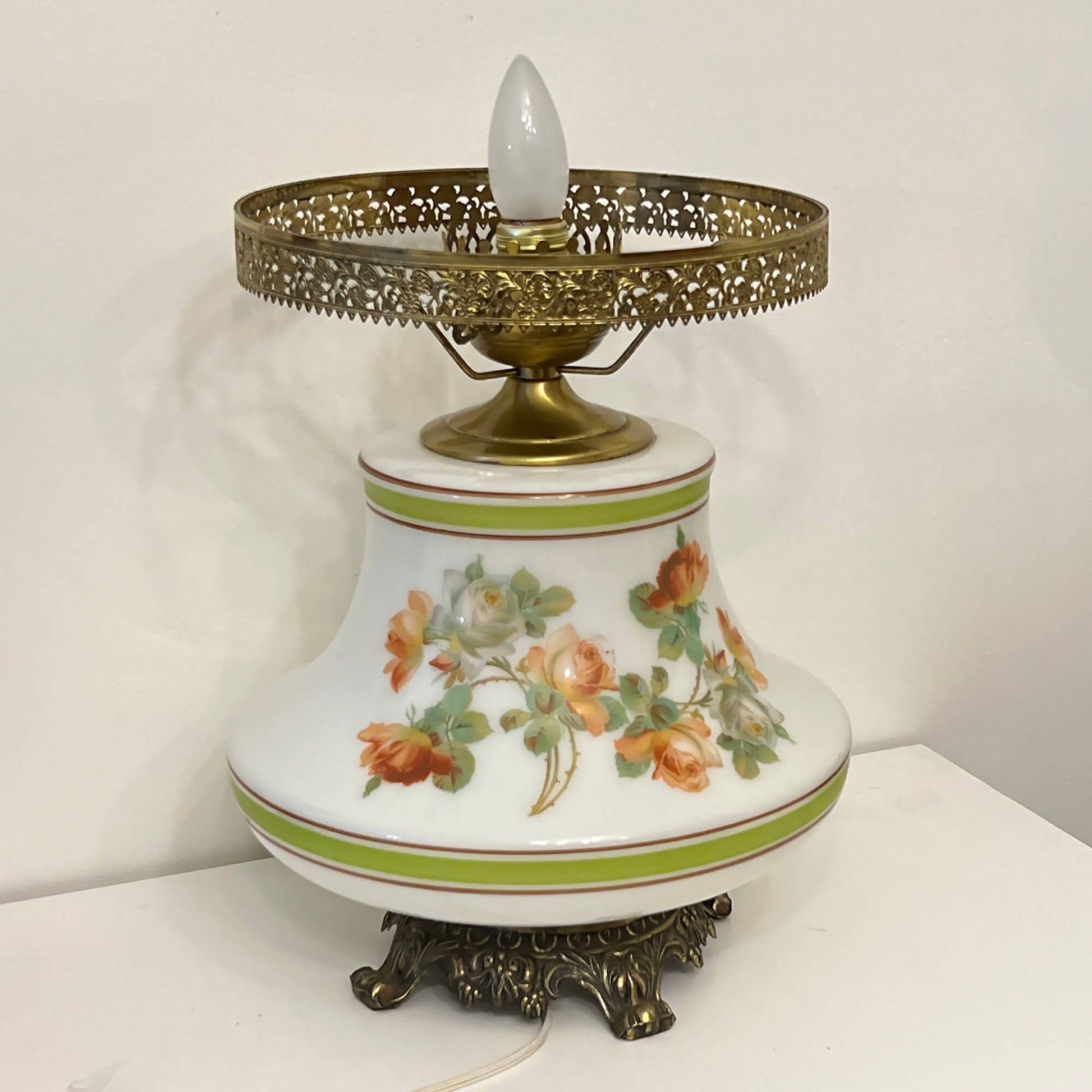 Accurate-Castings-Floral-Glass-Hurricane-Lamp-with-Hobnail-Shade.-Shop-eBargainsAnd Deals.com