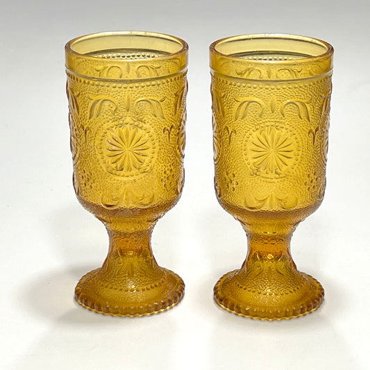 Amber-Vintage-Water-Goblets.-Brockway-American-Concord.-Shop-eBargainsAndDeals.com