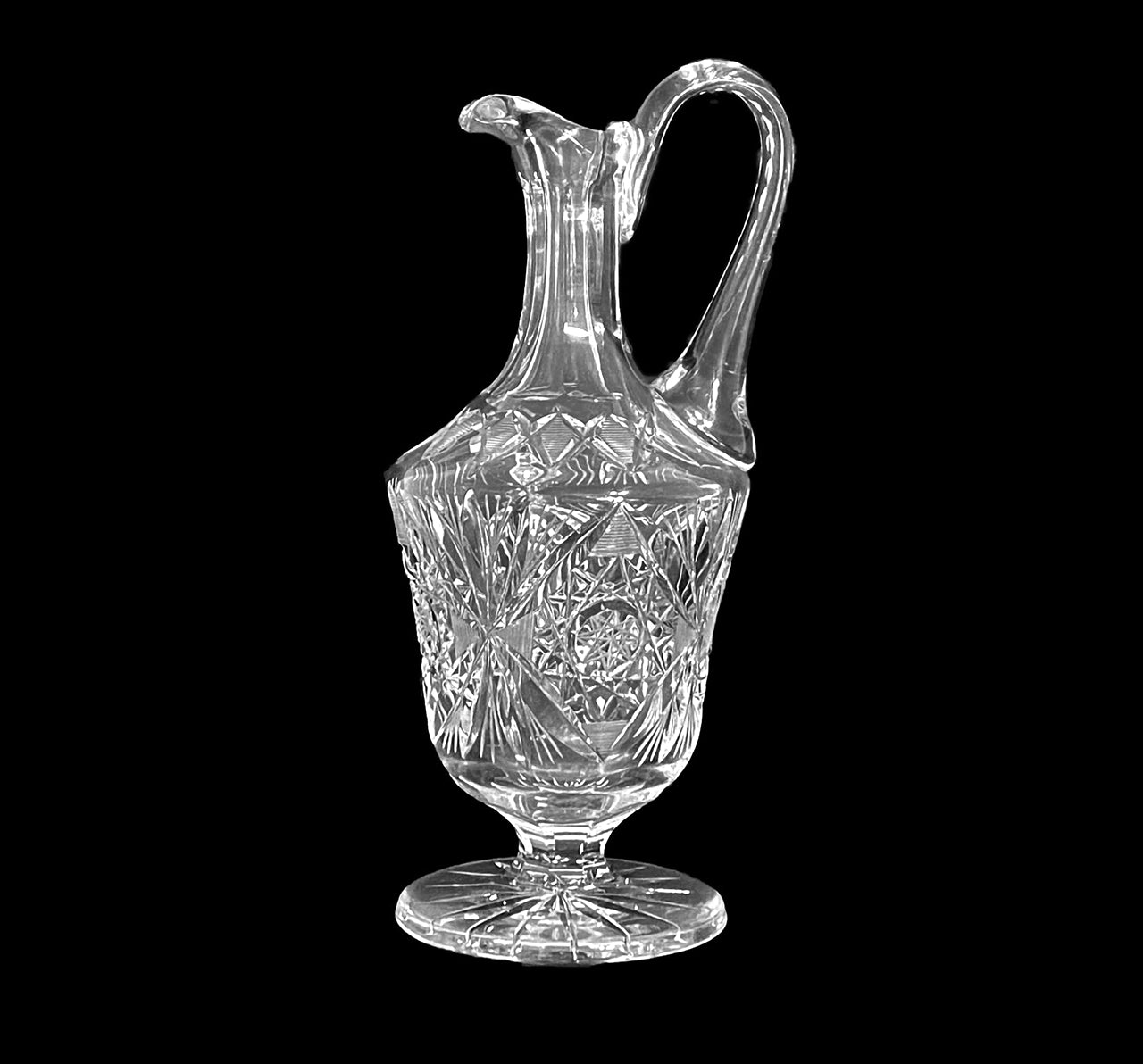 American-brilliant-vintage-cut-crystal-tall-pitcher