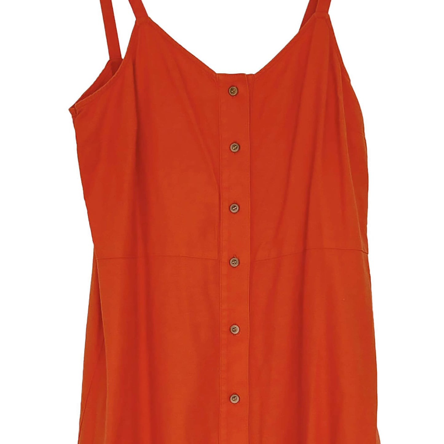 Ann Taylor LOFT Orange Button Front Sleeveless Sundress with Flounce