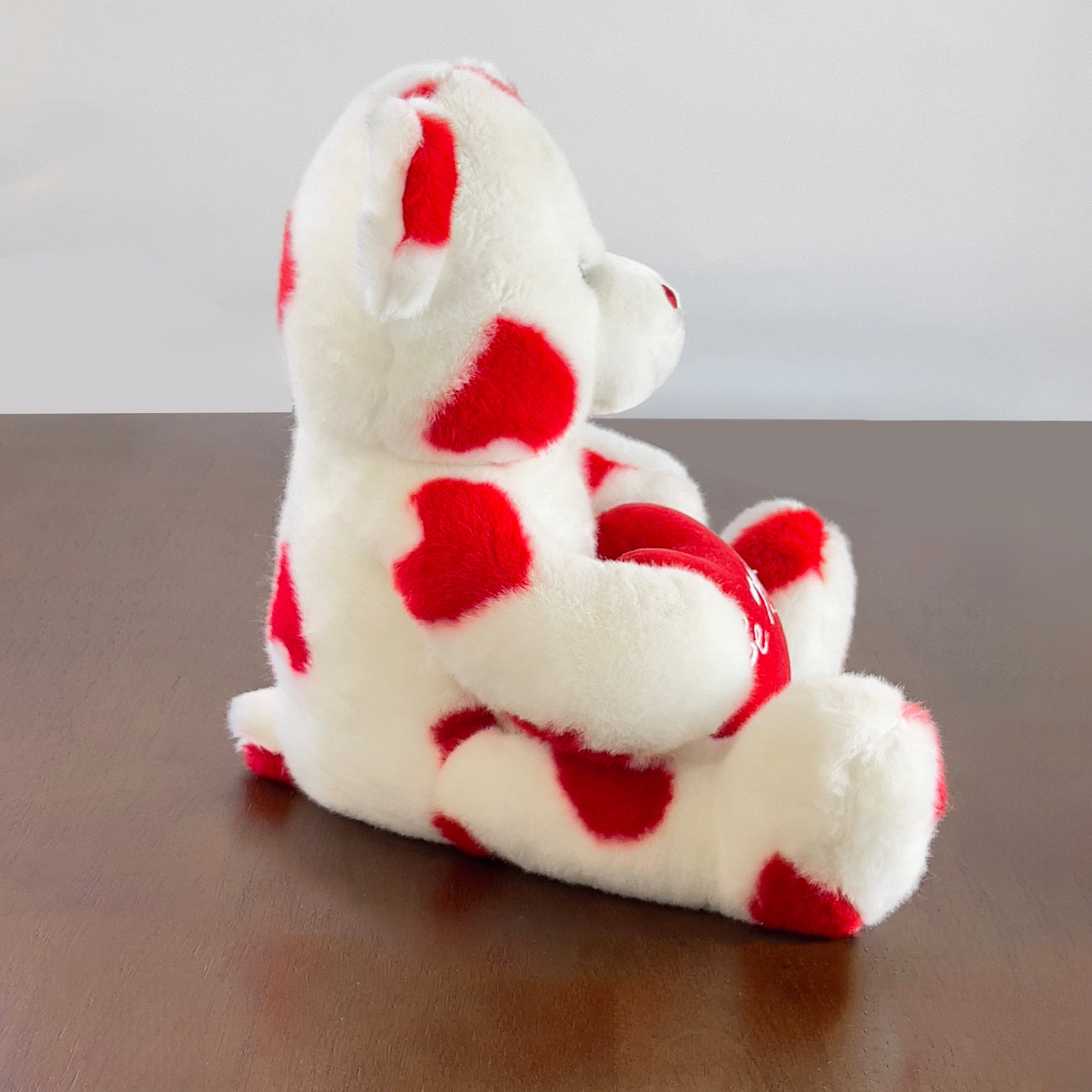 Carlton-Cards-Valentine_s-Day-Heart-Stuffed-Bear.-Side-view.-Shop-eBargainsAndDeals.com