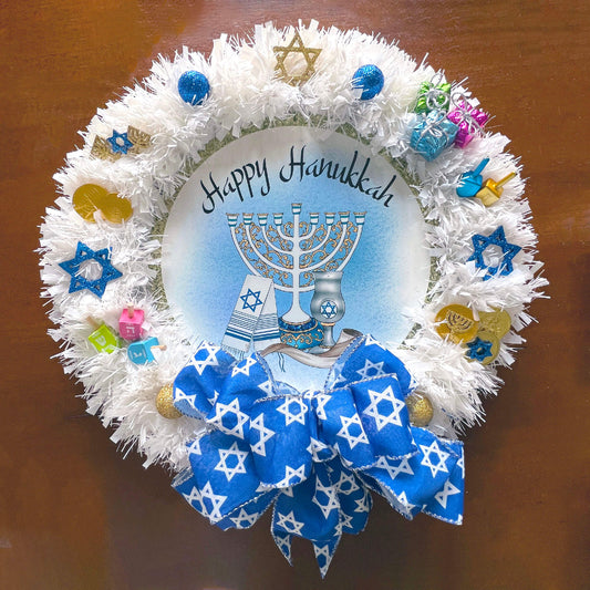 Hanukkah-Wreath.-Metal-Door-Sign.-Jewish-Stars_-Menorah_s_-Garland.www.eBargainsAndDeals.com