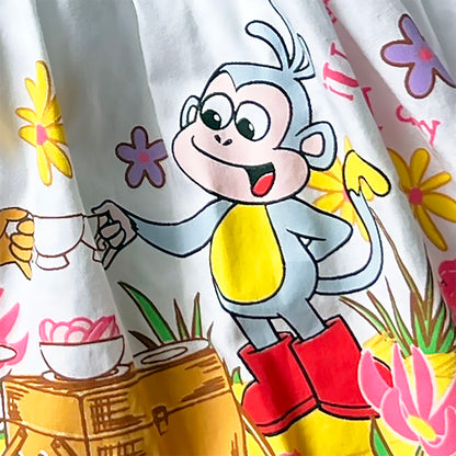 Dora The Explorer Infant Cotton Floral Sundress, 12M with Boots the Monkey