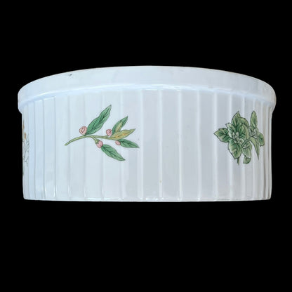 JSC-Herbs-Spices-Casserole.-White-Green-Porcelain.-Side-view-2.-Shop-eBargainsAndDeals.com