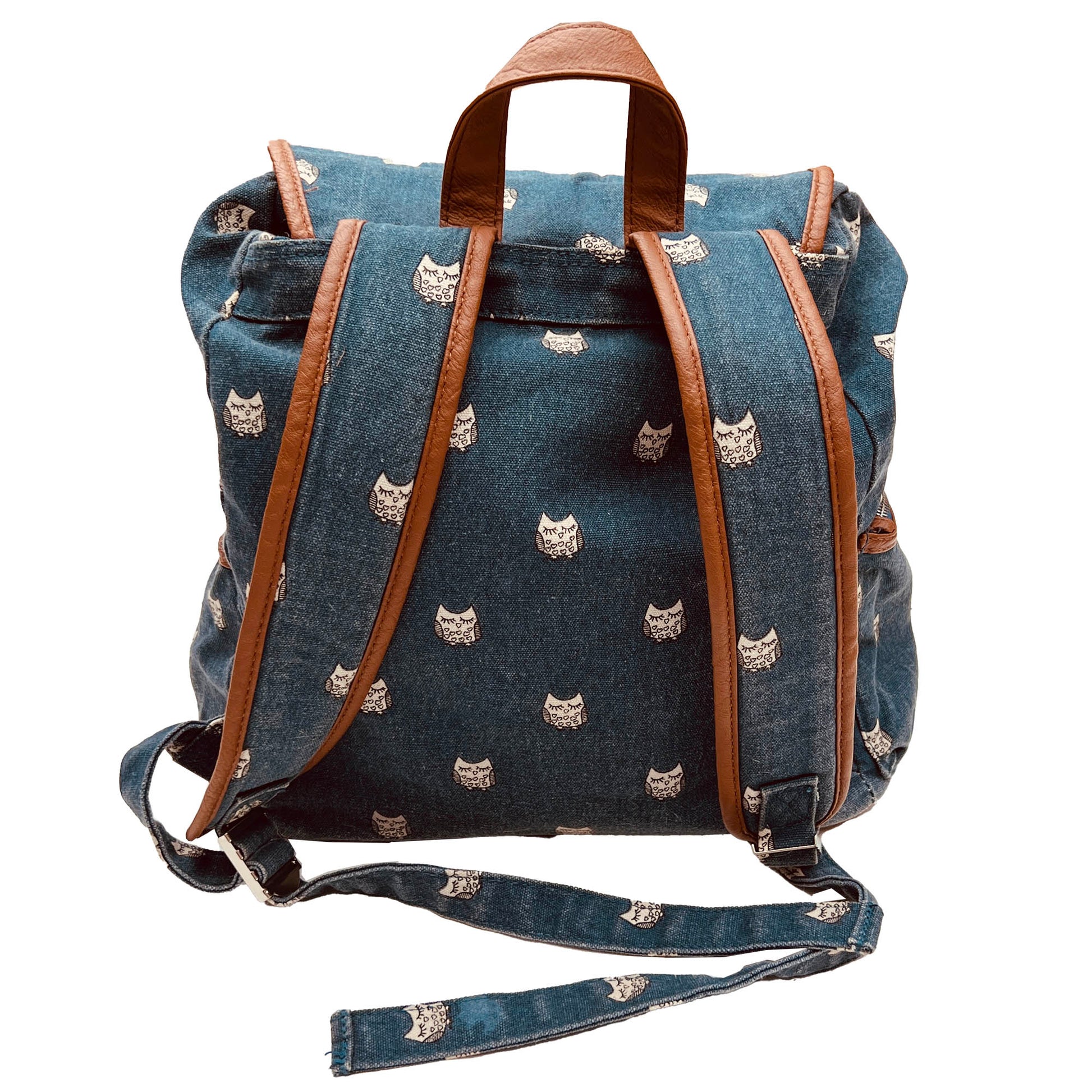 Mudd-Owl-Print-Denim-Backpack_-Book-bag.-Back-view.-Shop-eBargainsAndDeals.com