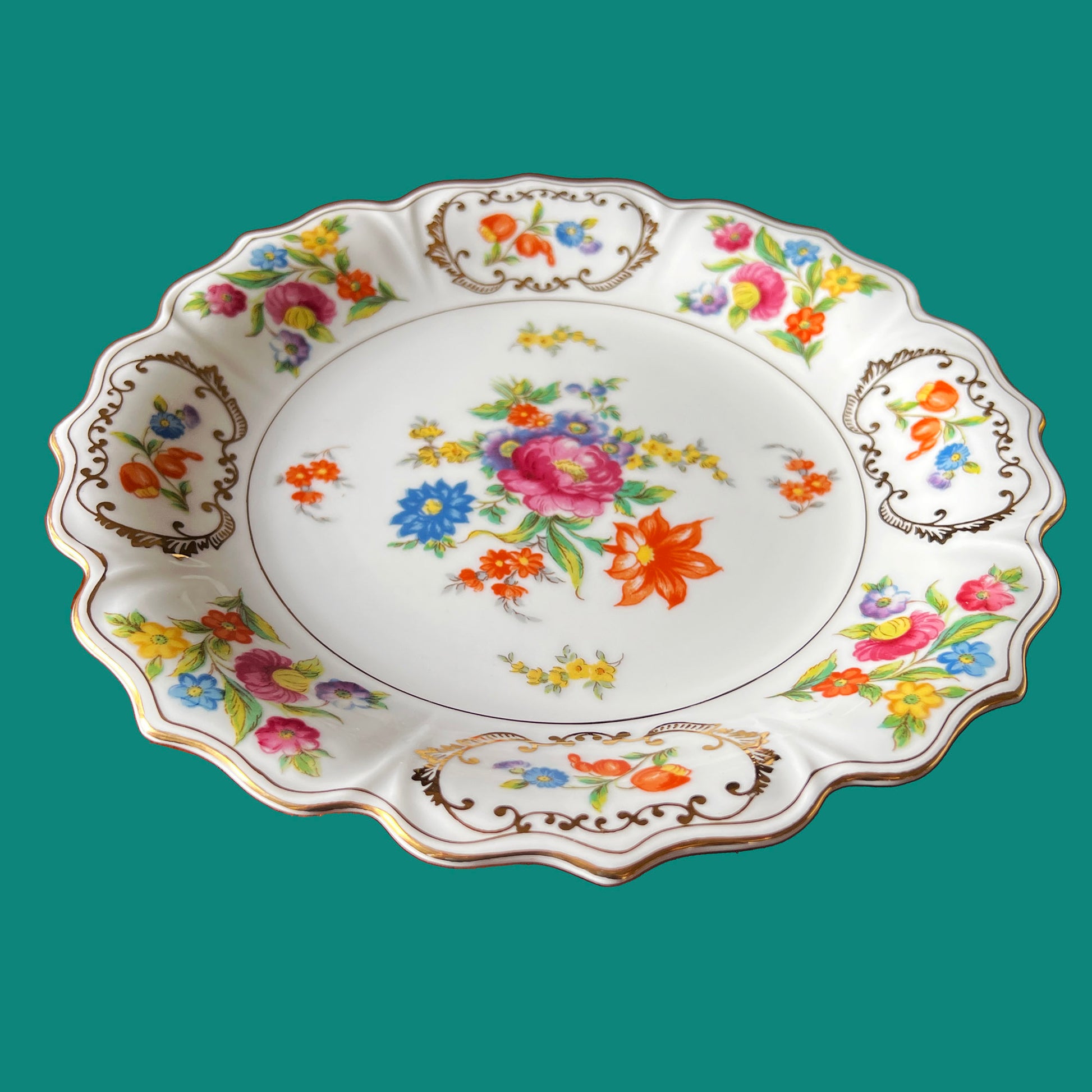 Noritake-Dresdena-Floral-China-Serving-Plate.-.Angle-view.-Shop-eBargainsAndDeals.com