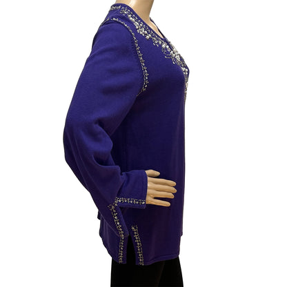 Quaker-Factory-Purple-Bead-Embellished-Sweater.-Side-view.-Shop-eBargainsAndDeals.com