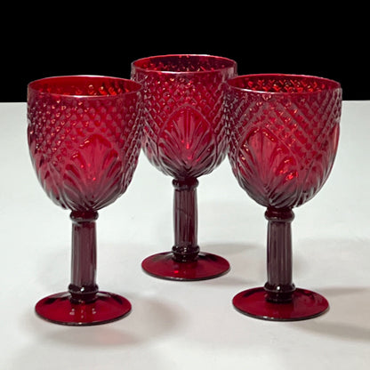 Red-Glass-wine-Water-Goblets.-Set-of-3.-Shop-eBargainsAndDeals.com