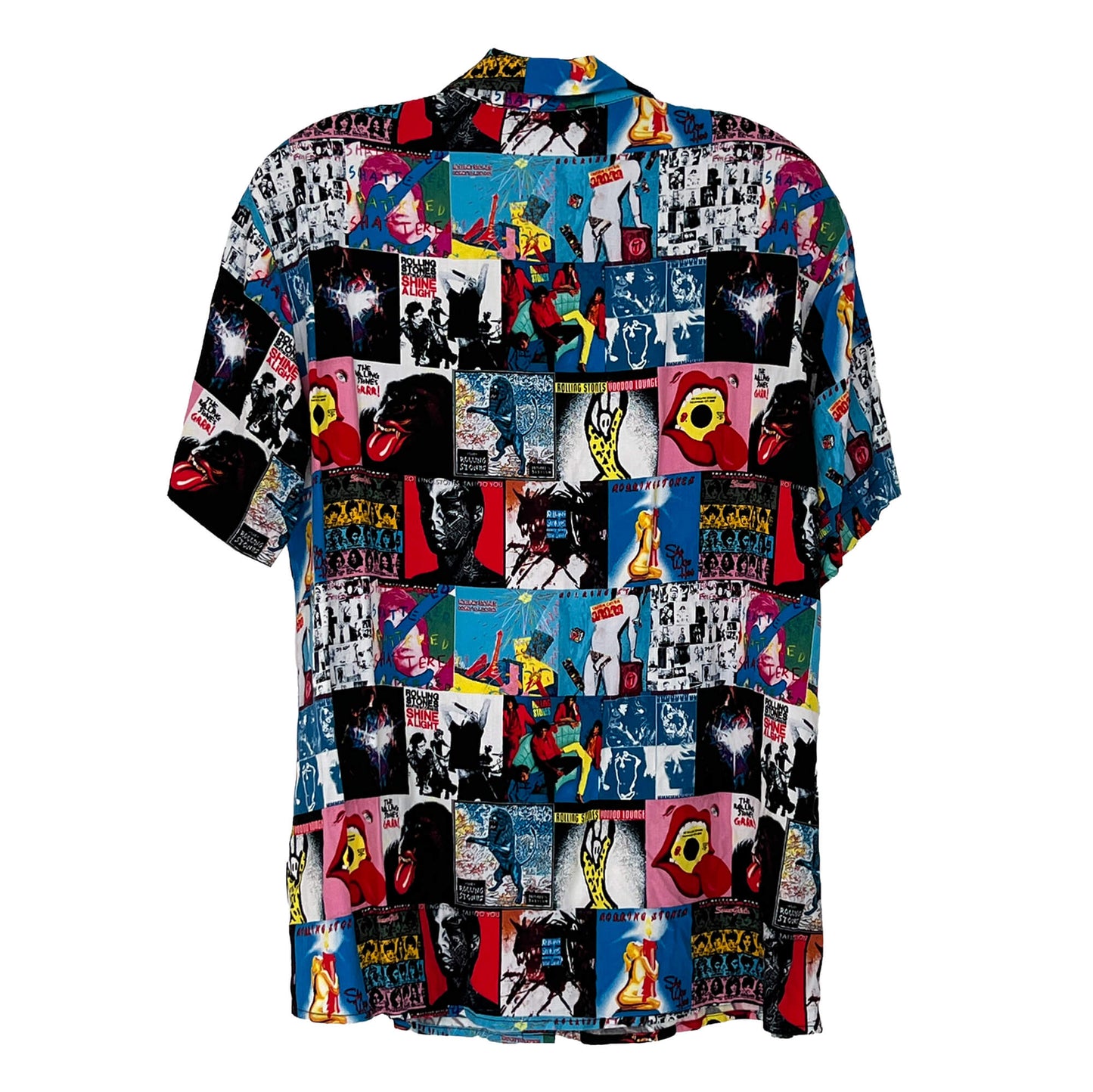 The-Rolling-Stones-Short-Sleeve-Button-Down-Graphic-Shirt.-M.-Shop-eBargainsAndDeals.com