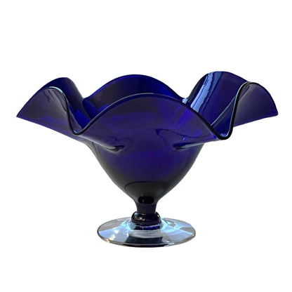 Vintage-Cobalt-Blue-Crystal-Glass-Wavy-Pedestal-Bowl.-Shop-eBargainsAndDeals.com