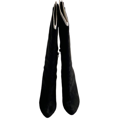 Wide-leg-black-suede-heeled-fashion-boots.-Shop-eBargainsAndDeals.com
