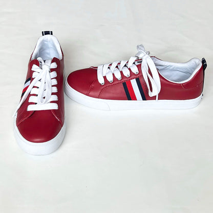 Womens-Red-Faux-Leather-Sneakers-Shoes.-7.5.-Shop-eBargainsAndDeals.com