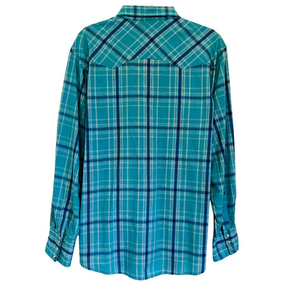 Wrancher-by-Wrangler-Blue-Plaid-Western-Shirt.-XL.-Shop-eBargainsAndDeals.com