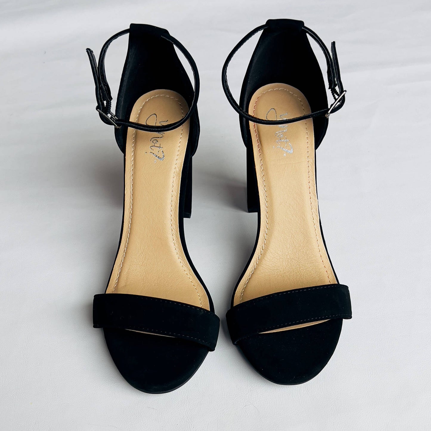 Y-NOT-Black-Suede-Adjustable Ankle-Strap-Women's-Sandals-8M.-Shop-eBargainsAndDeals.com
