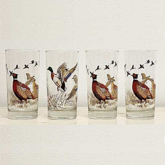 4Libbey-Wild-Bird-Duck-Geese-Pheasand-Highball-Bar-Glasses_Vintage.-Shop-eBargainsAndDeals.com