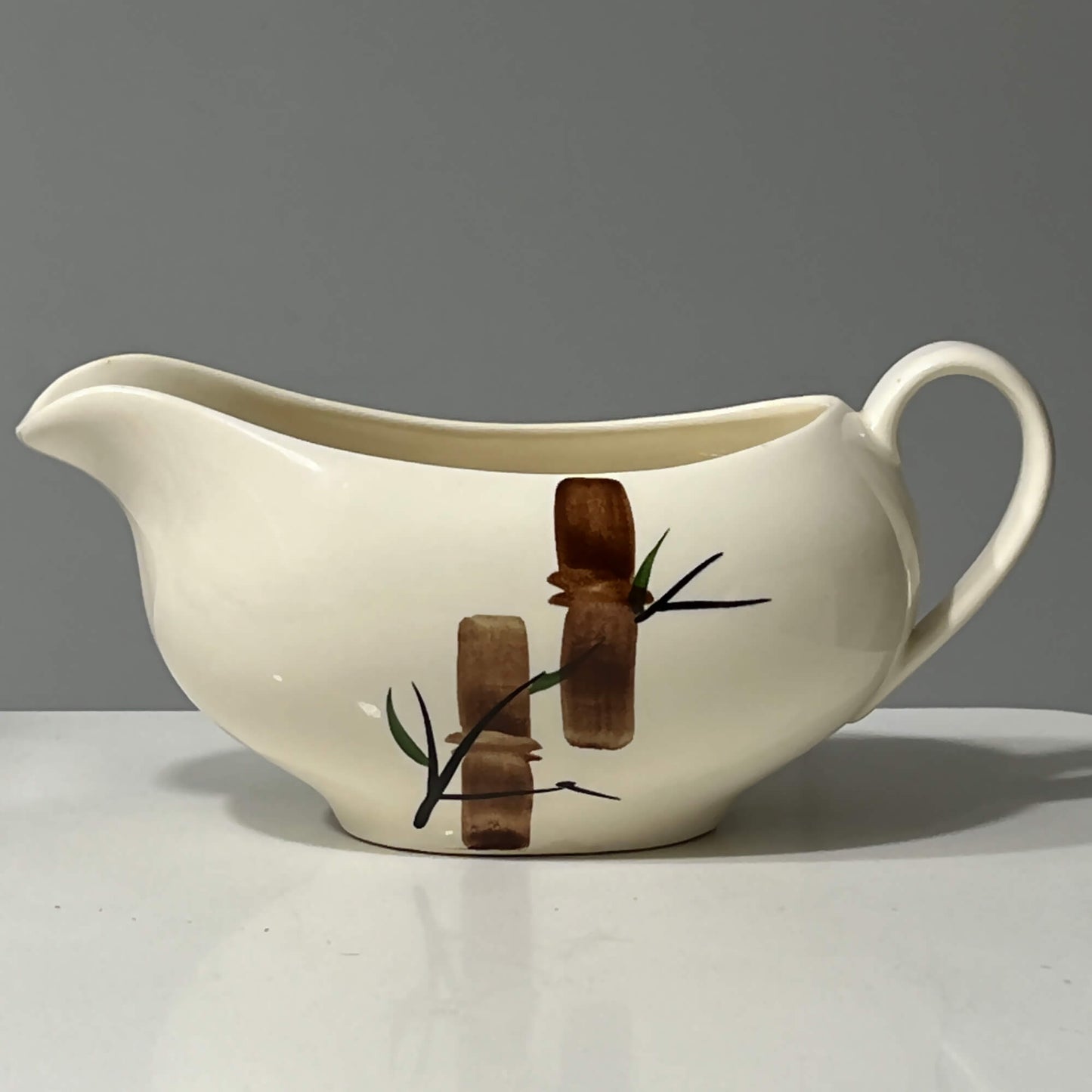 American-Heritage-China-Gravy-Boat-by-Stetson.-Bamboo-Pattern_Side-View.-Shop-eBargainsAndDeals.com