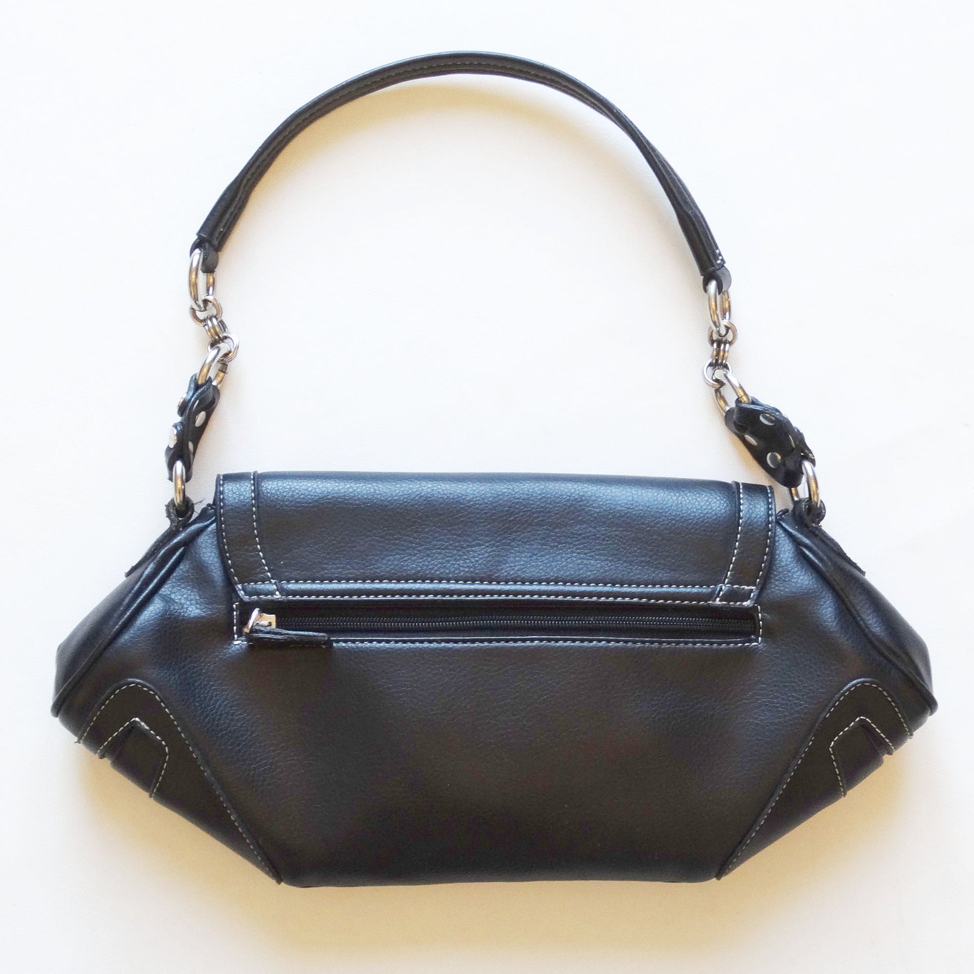 Black-Pebble-Leather-Envelope-Bag.Back-view.-Shop-eBargainsAndDeals.com
