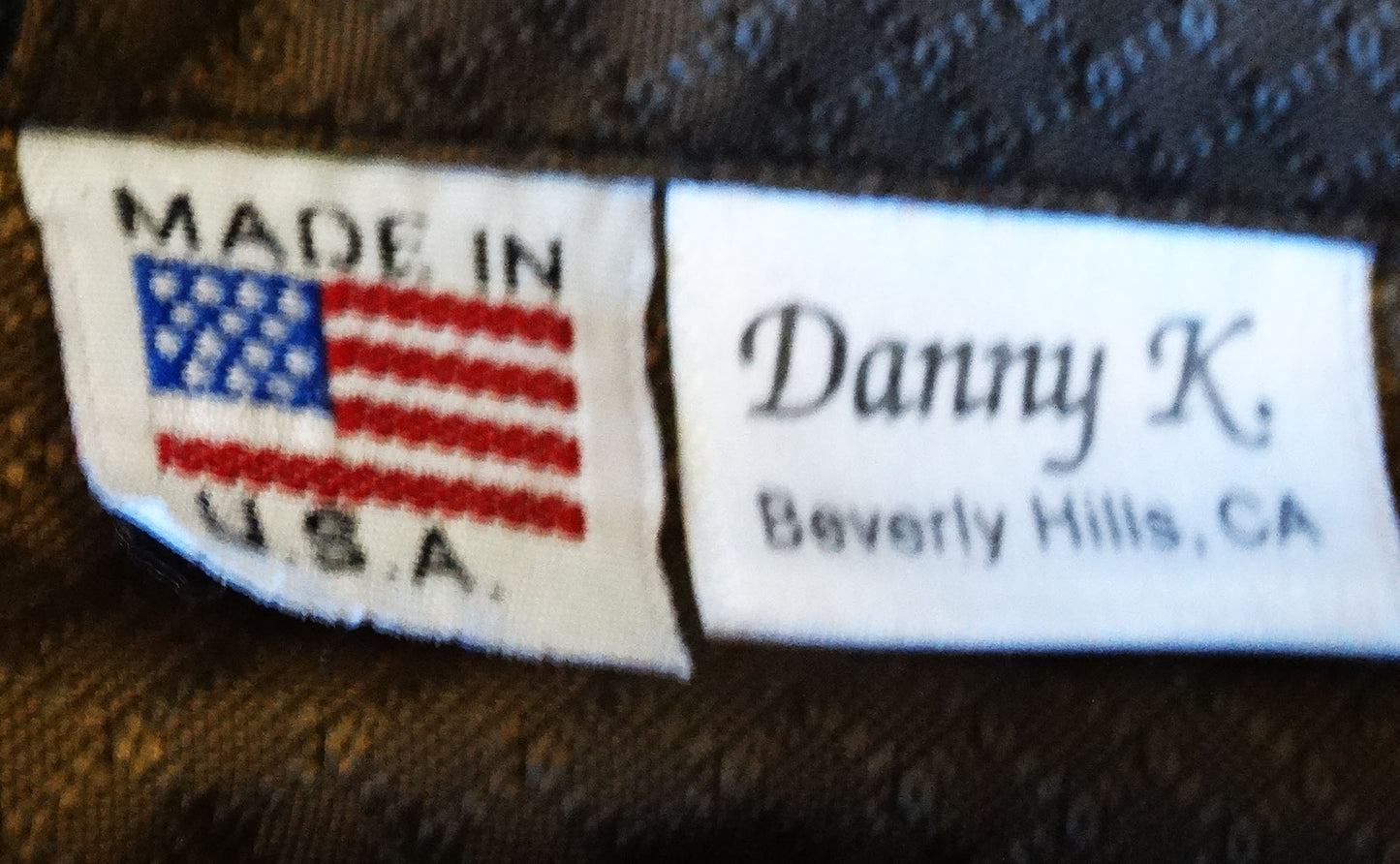 Danny K. Beverly Hills Black Floral Tapestry Shoulder Bag