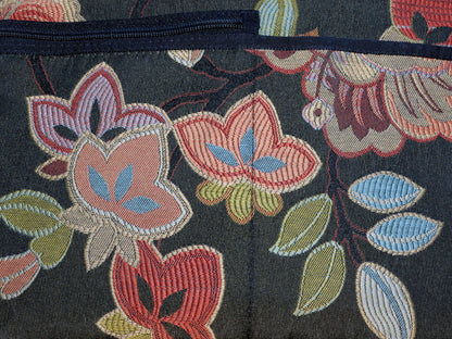 Danny K. Beverly Hills Black Floral Tapestry Shoulder Bag