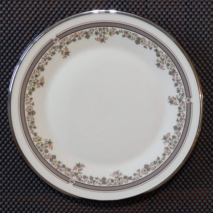 LENOX Lace Point China Salad Plate, 8-1/8 in. Pink and Gray Floral, Discontinued