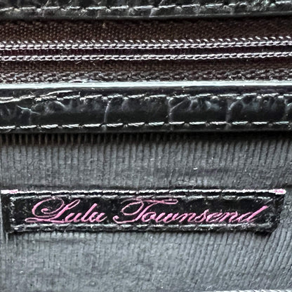 Lulu Townsend Black Alligator Bag, Clutch, Envelope Shoulder Bag