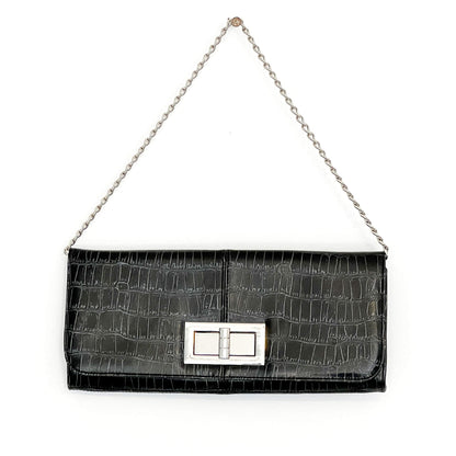 Lulu-Townsend-Black-Alligator-Envelope-Shoulder-Bag.-Shop-www.eBargainsAndDeals.com