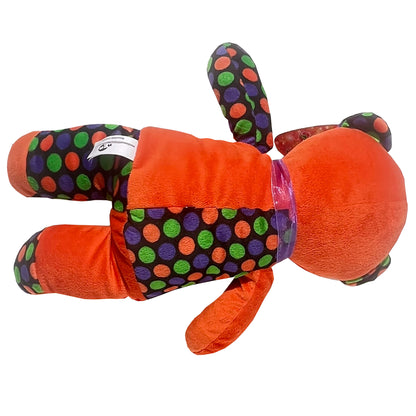 Sugar Loaf Orange and Black Polka Dot Teddy Bear Stuffed Toy