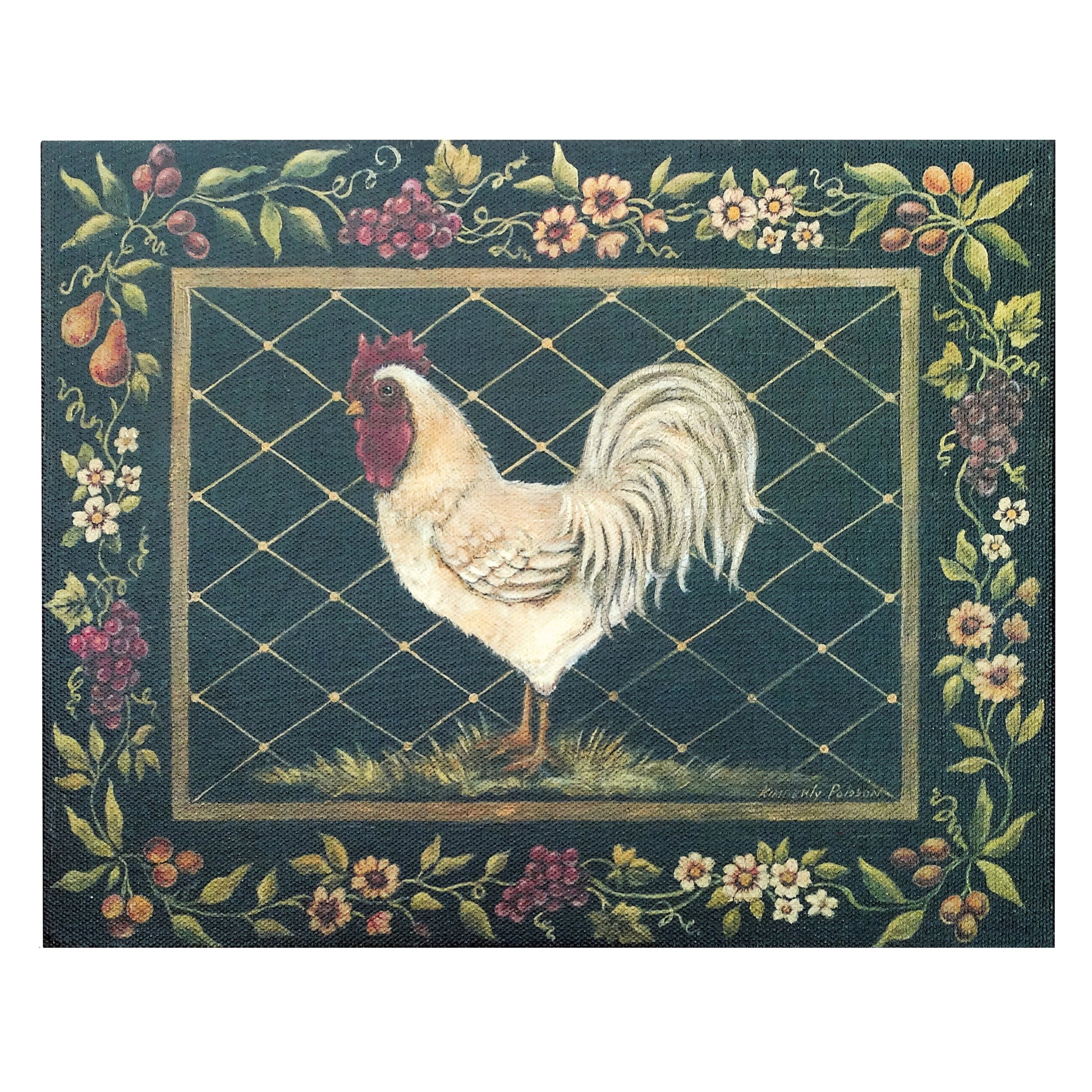 Old-World-Rooster-Giclee-on-Stretched-Canvas-Kimberly-Poloson-Wall-Art