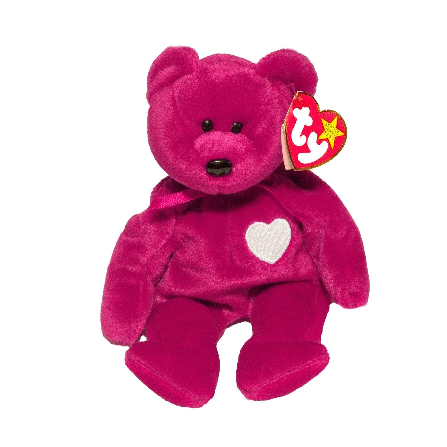 1998 TY VALENTINA Pink Original Beanie Baby Stuffed Bear Doll Toy 