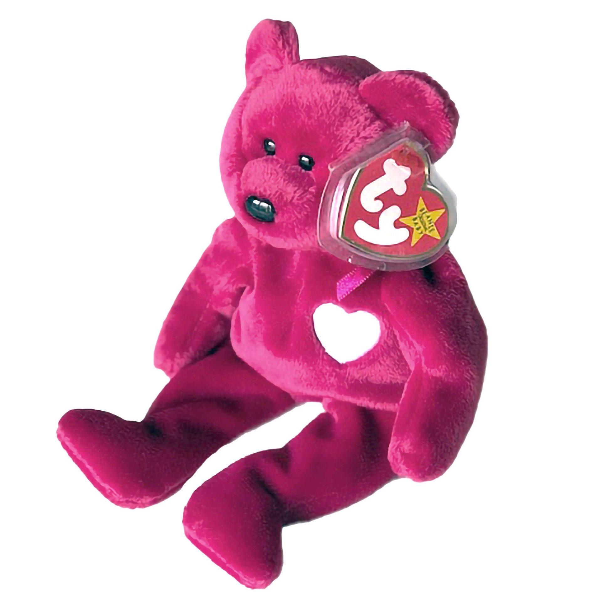 1998 TY VALENTINA Pink Original Beanie Baby Stuffed Bear Doll Toy 