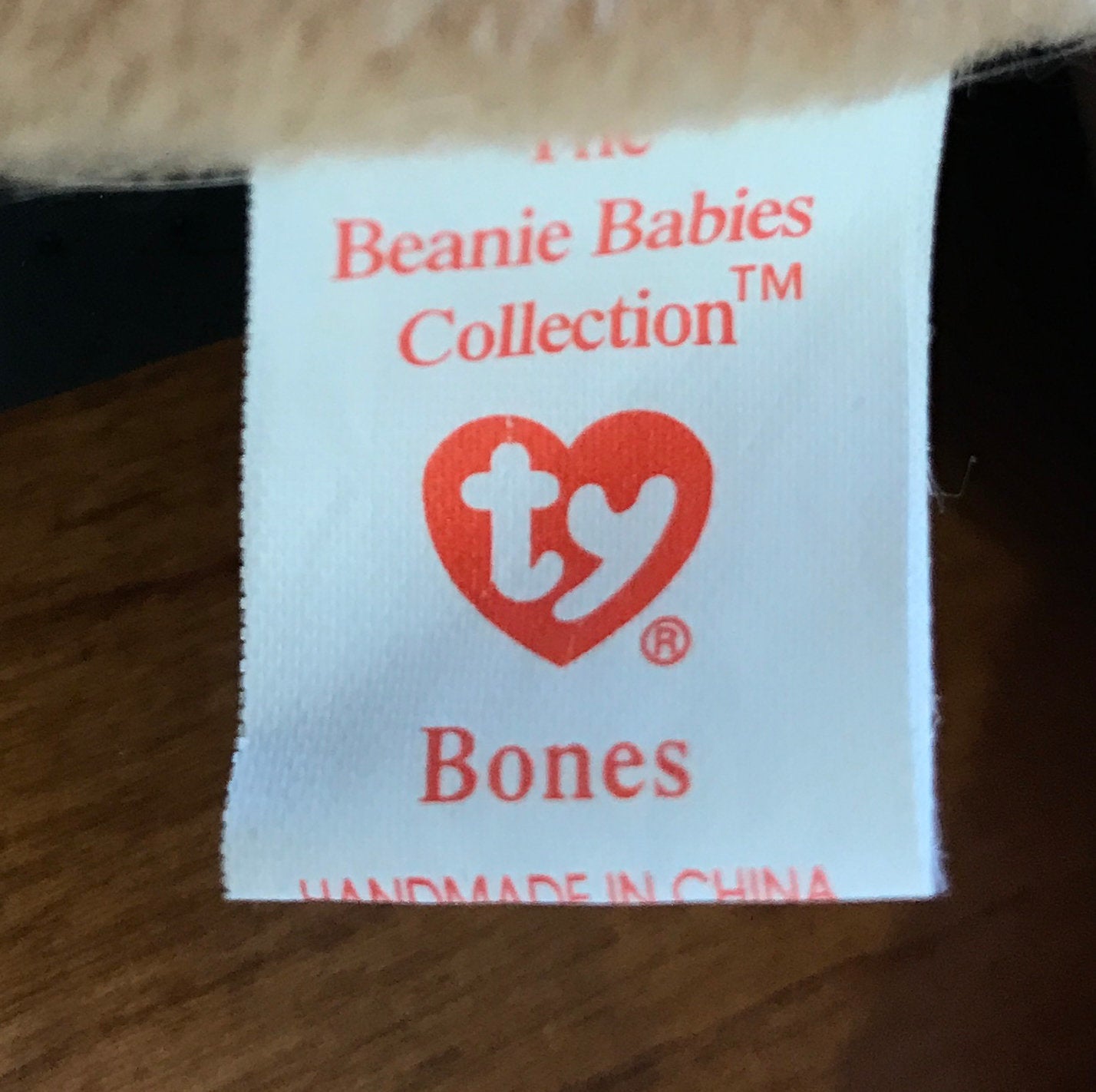 1993 Ty Beanie Babies Collection BONES PVC Tag Errors Plush Stuffed Toy Collectible Vintage - PawPurrPrints.com