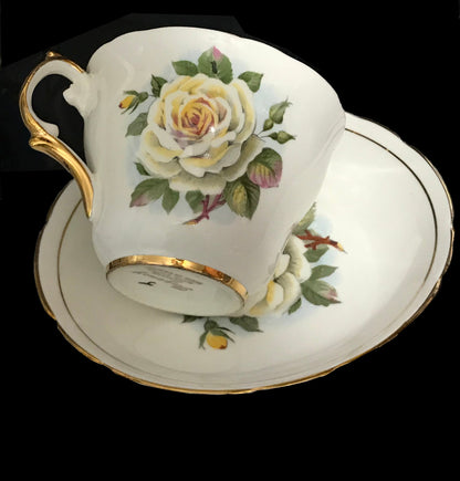 Regency Bone China Yellow Rose Cup and Saucer Set-1
