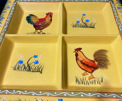 jay-imports-yellow-ceramic-rooster-4-sectioned-serving-plate-close-up.