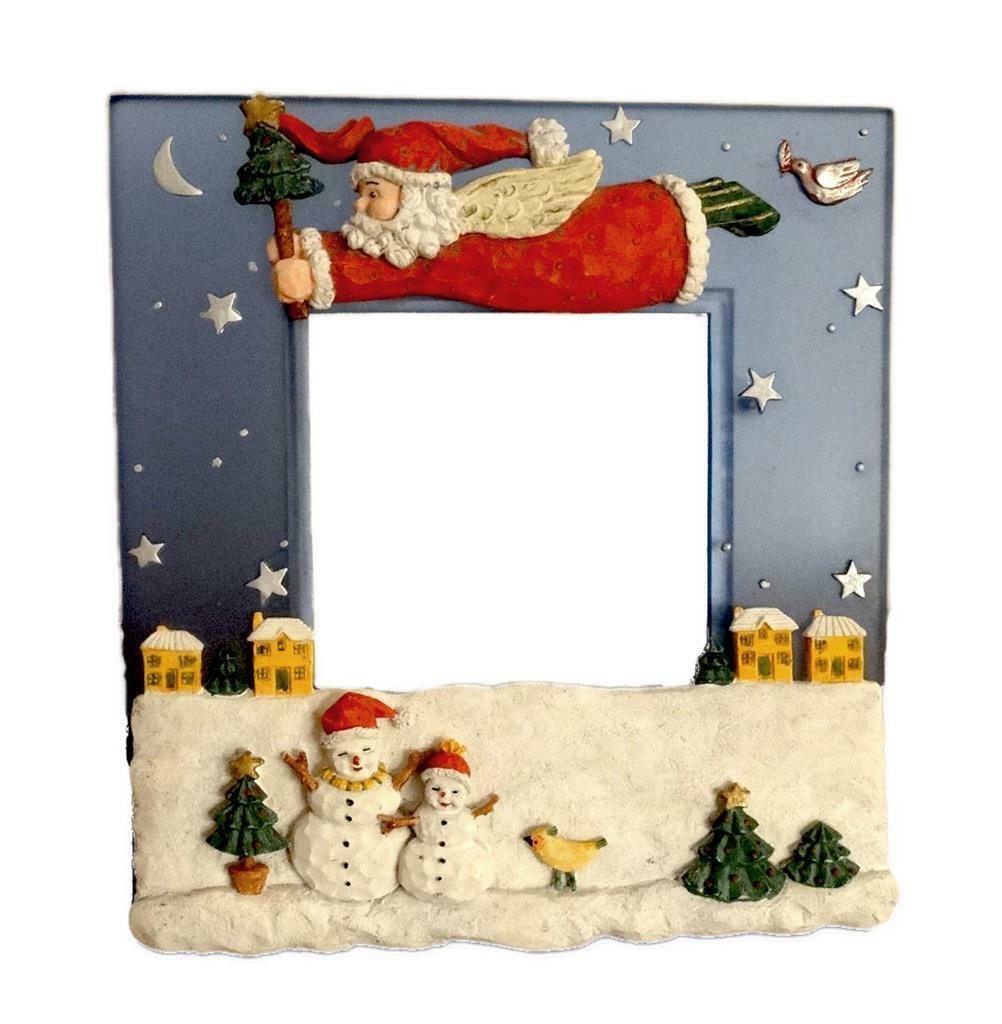 Olmec-Blue-Acrylic-3-D-Flying-Santa-Claus-Picture-Frame.-Angle-View.-Shop-eBargainsAndDeals.com